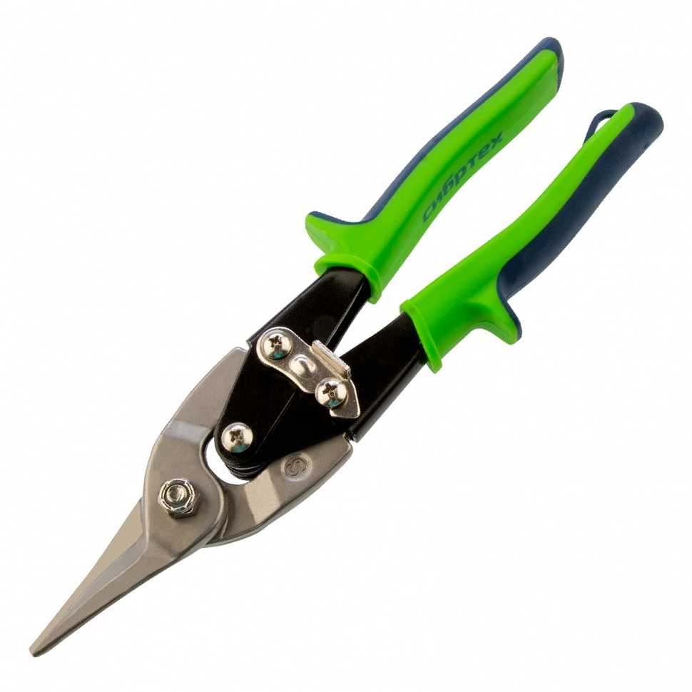 Ножницы по металлу, 250 мм, прямой рез, сталь С55, двухкомпонентные рукоятки СИБРТЕХ Ножницы по металлу фото, изображение