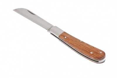 Нож садовый складной, прямое лезвие, 173 мм, деревянная рукоятка, Palisad Универсальные фото, изображение